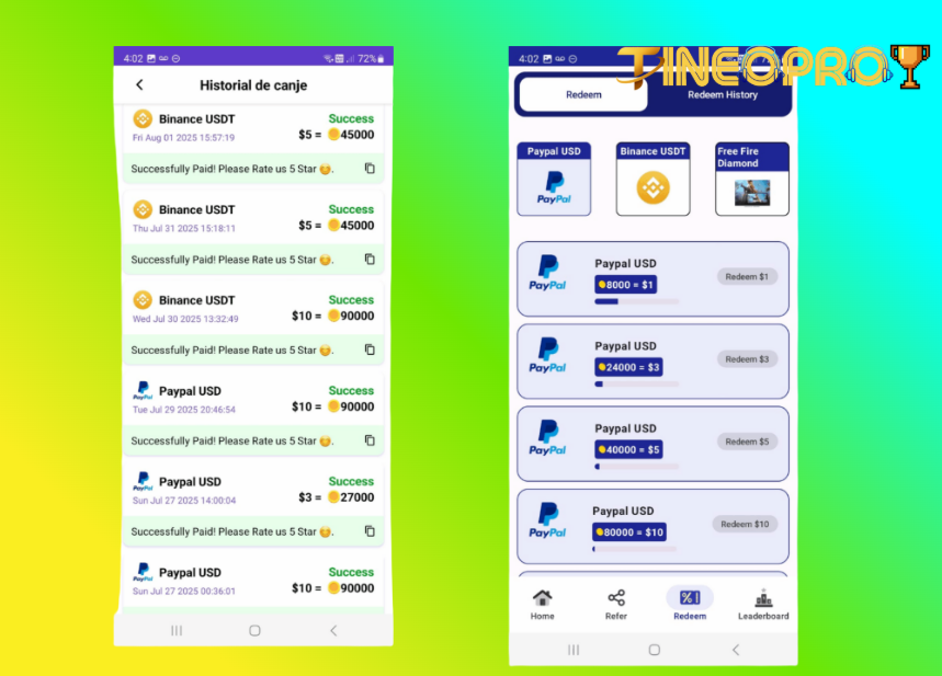 Las 3 mejores apps para dinero en PayPal y criptomonedas: ProFina y Earn Live (Play Store) 2 2 mejores apps para dinero en PayPal y criptomonedas
